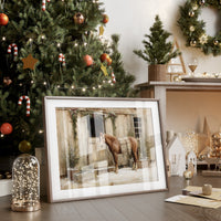 Festive Steed Awaits December's Journey