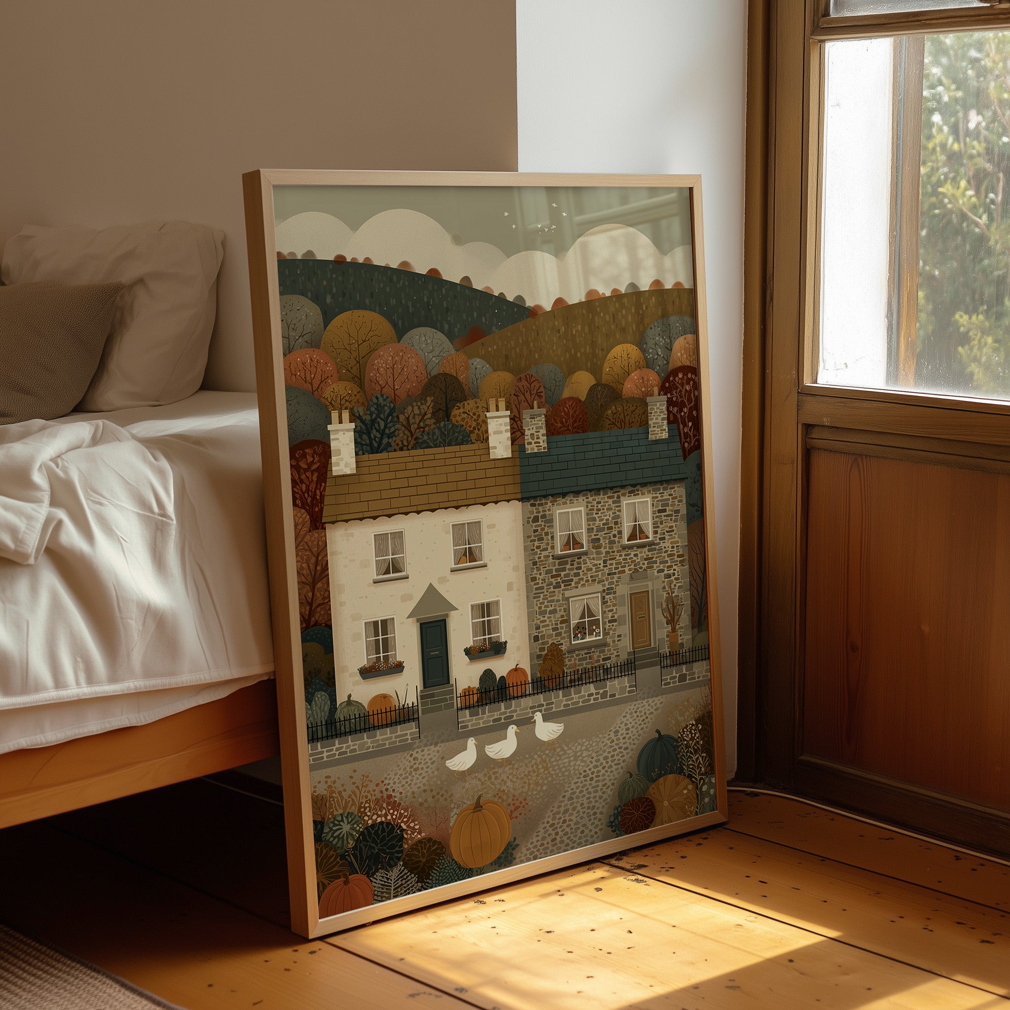 Autumn Cottages in the Rolling Hills