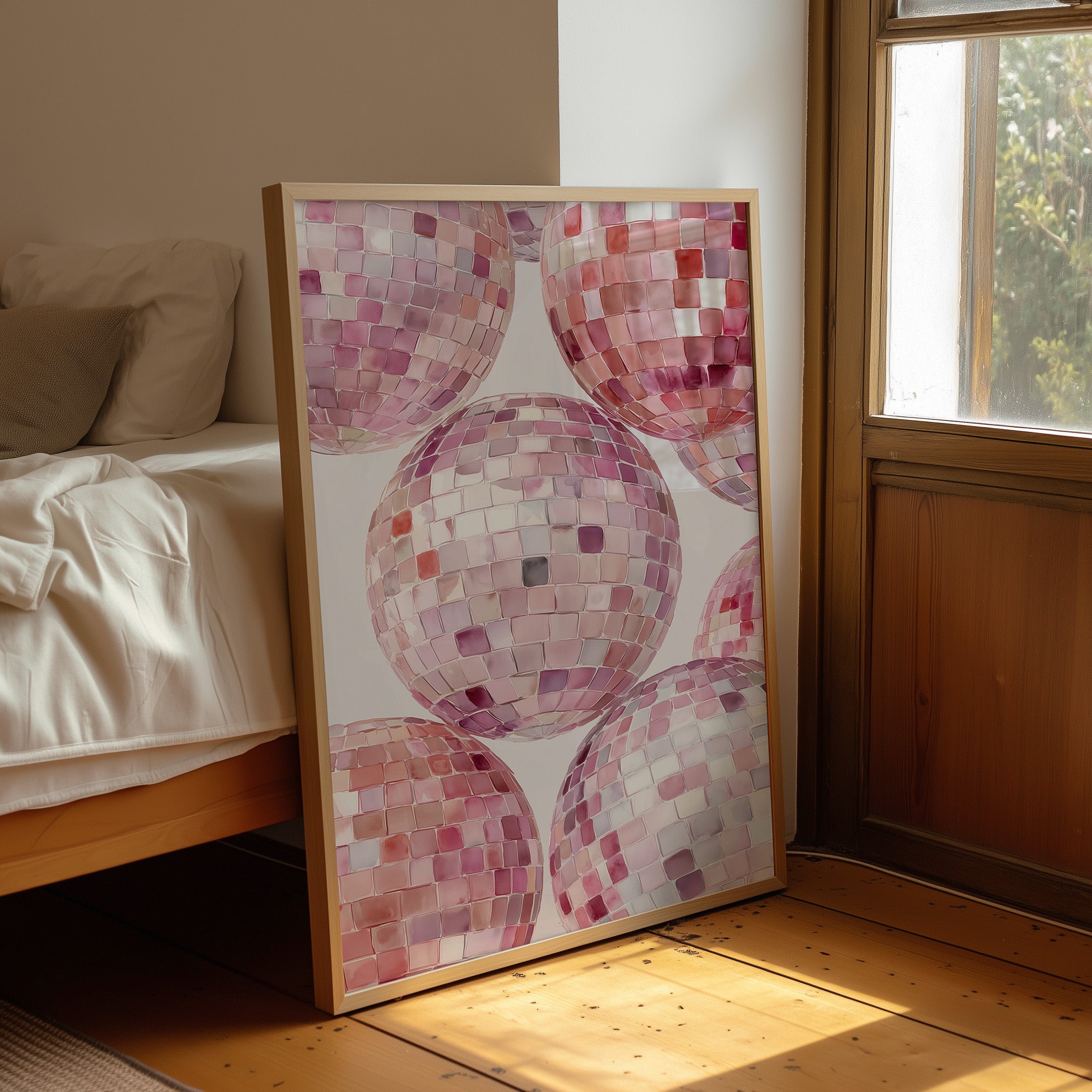 Blush Ballroom: Disco Spheres in Pink