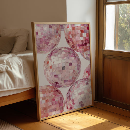Blush Ballroom: Disco Spheres in Pink