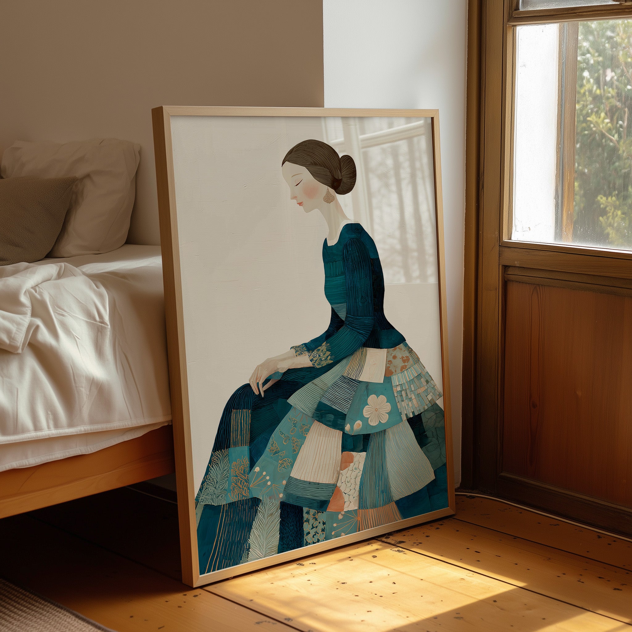 Patchwork Elegance in Teal Reverie
