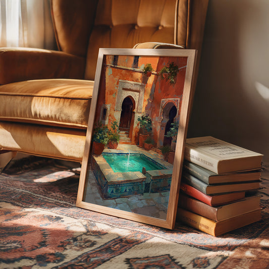 Terracotta Sanctuary: Moroccan Courtyard Oasis