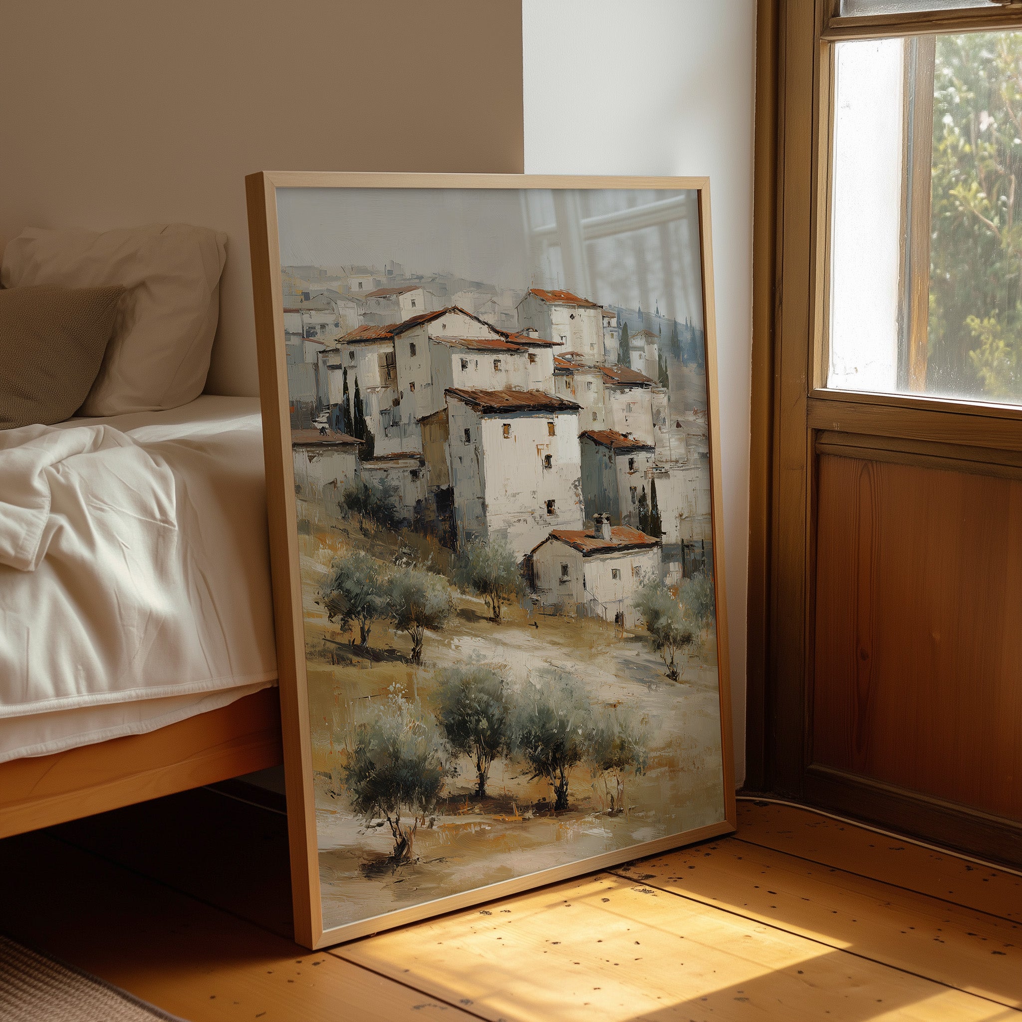 Mediterranean Hillside Village in Muted Light