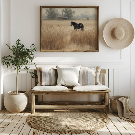 Ebony Horse in Amber Meadows