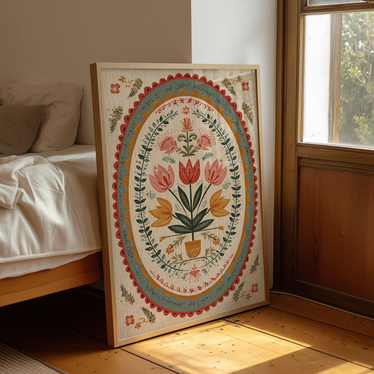 Botanical Heritage: Folk Art Blossoms