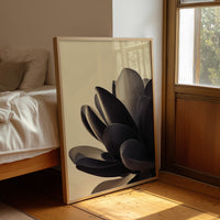 Midnight Petals in Cream Silence