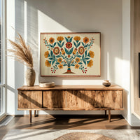 Amber Blooms in Folk Symmetry