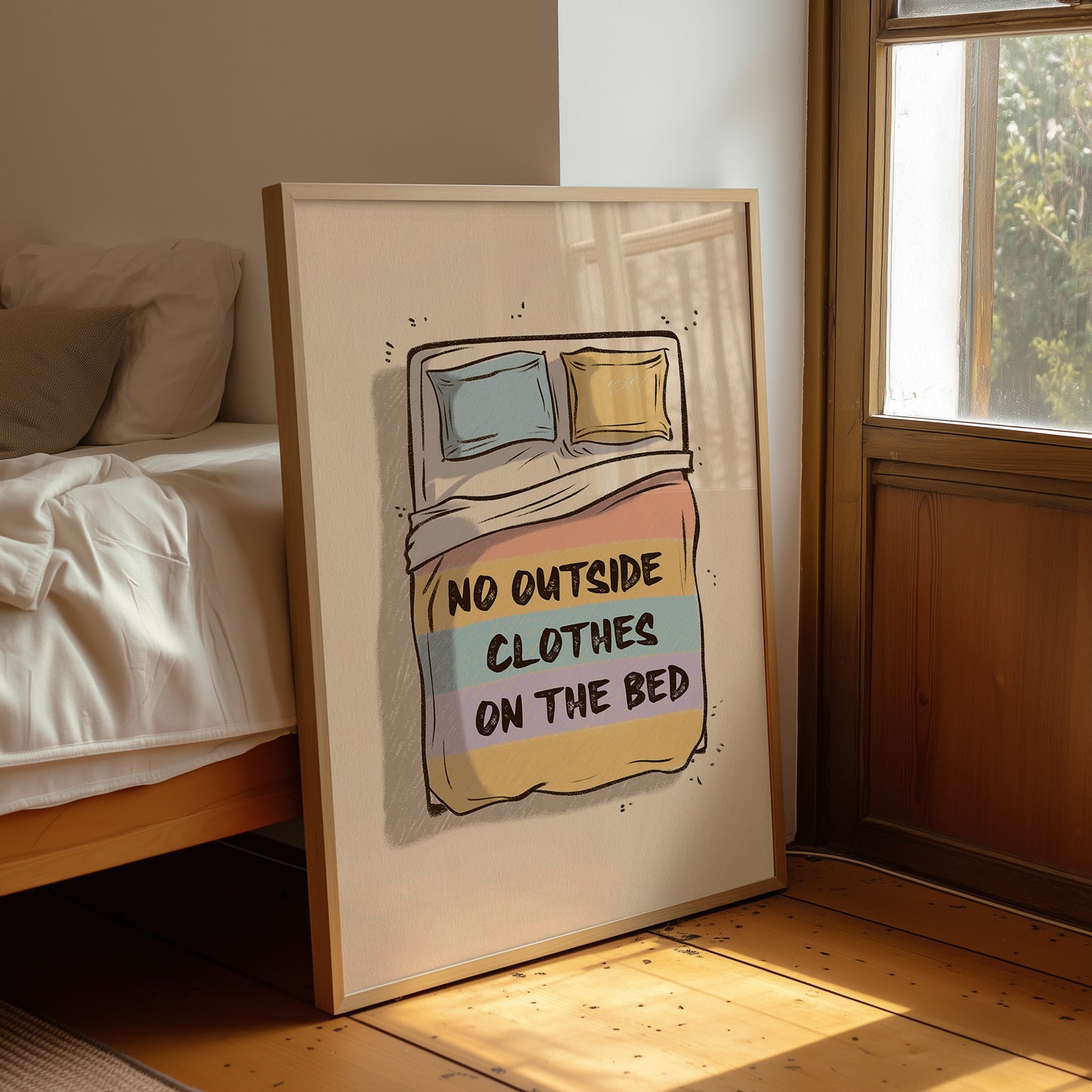 Bedroom Rules in Pastel Stripes