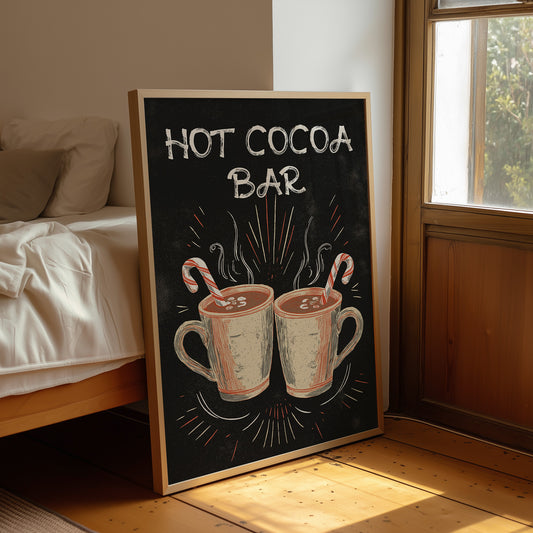 Chalkboard Comfort: Steaming Mugs Await