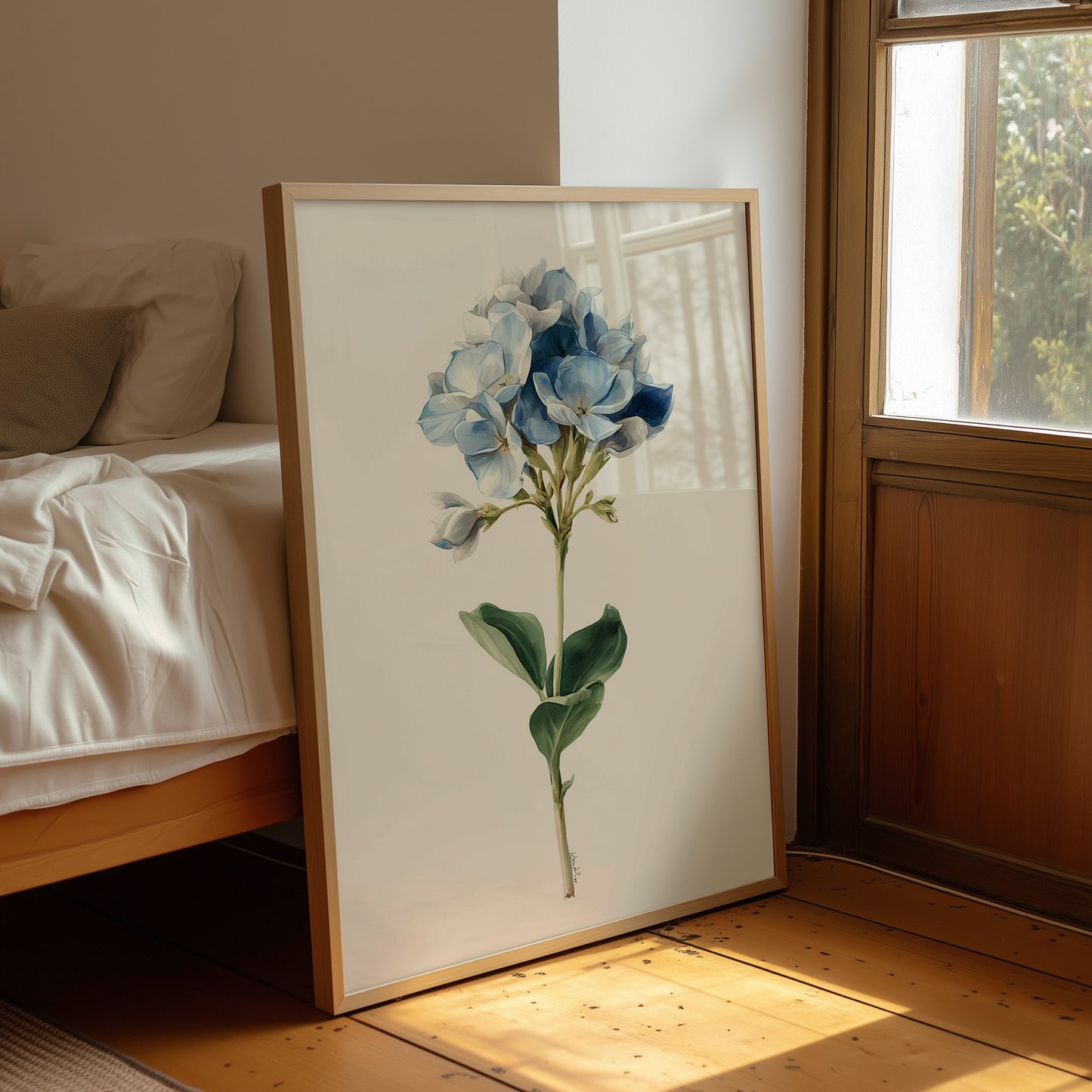 Azure Whispers in Botanical Elegance