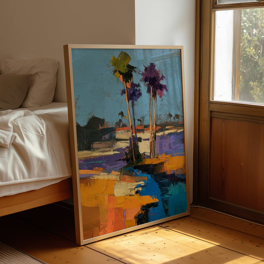 Coastal Palms in Abstract Twilight
