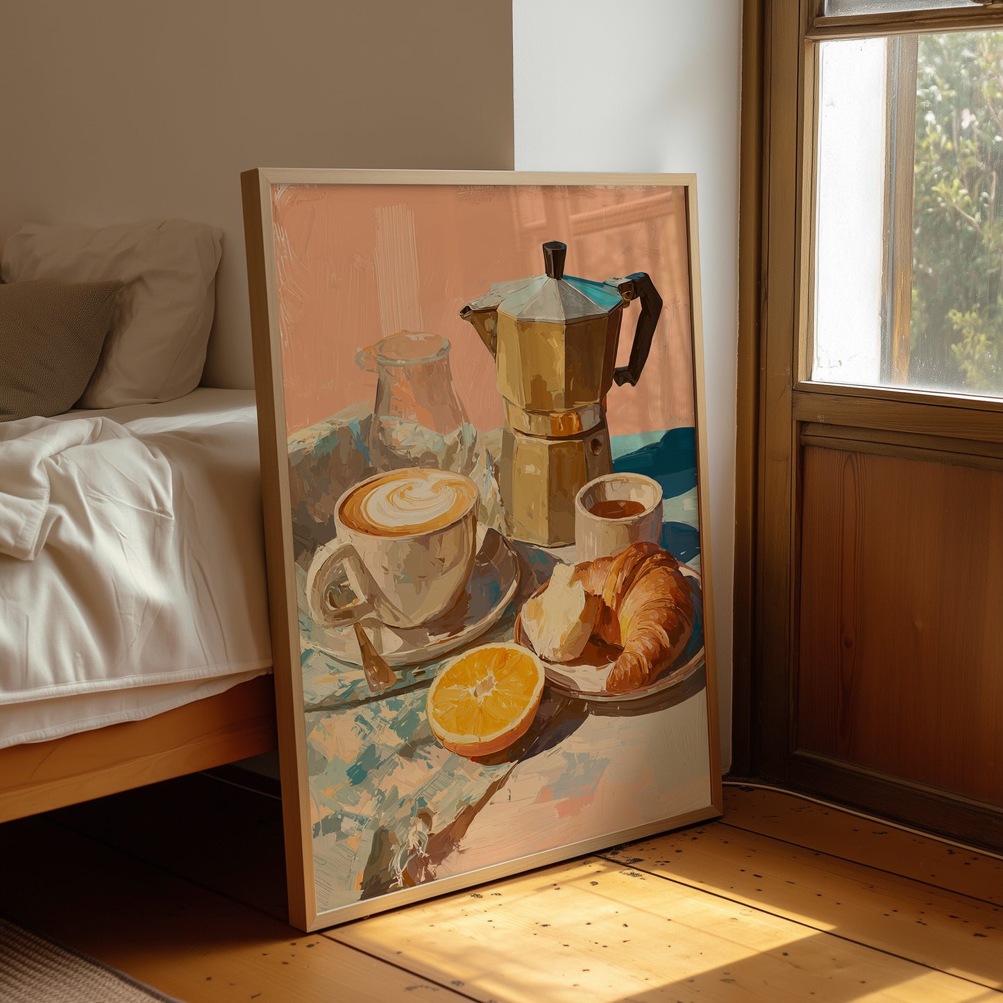 Golden Hour Brews On Painted Linen