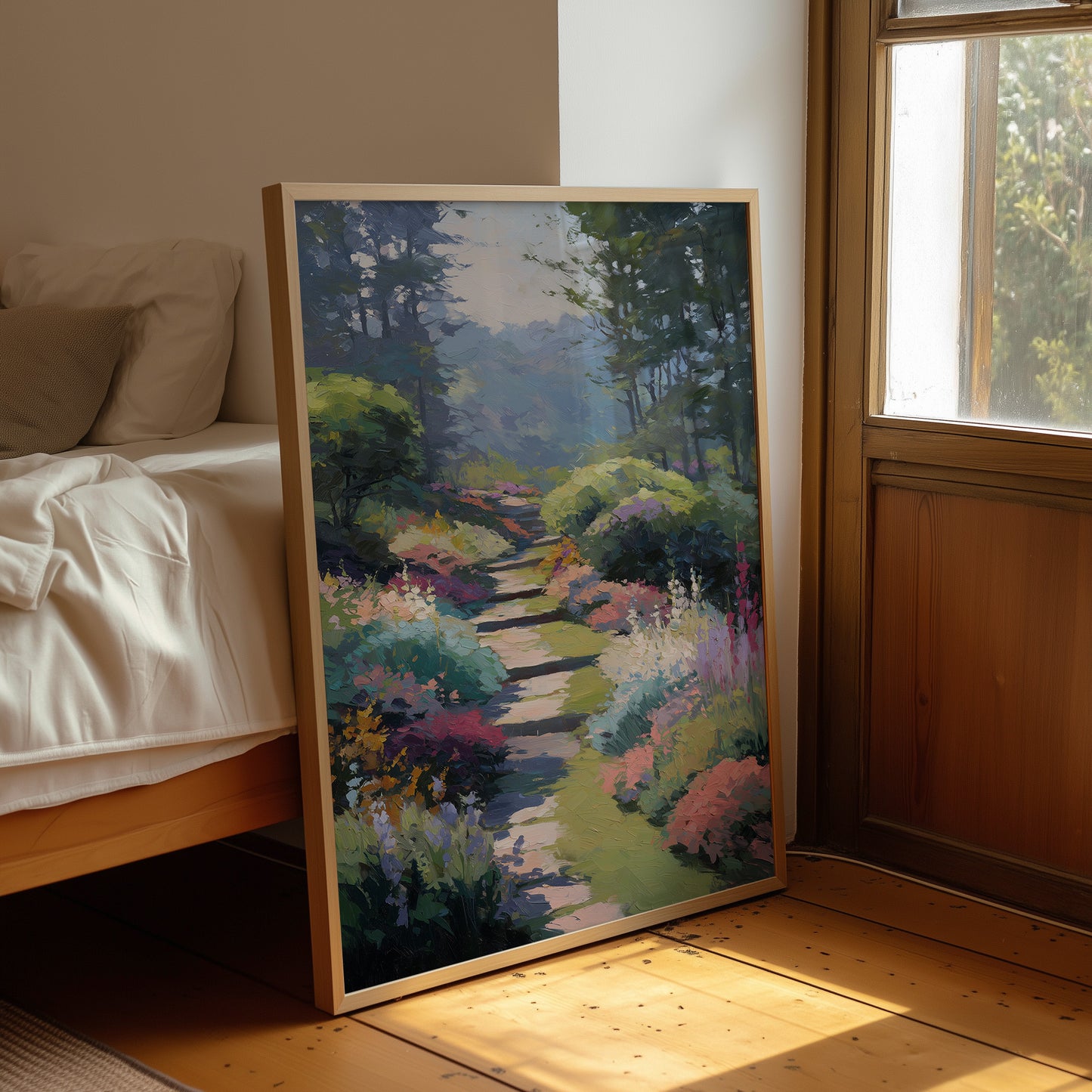 Steps Rise Through Blooming Hillside
