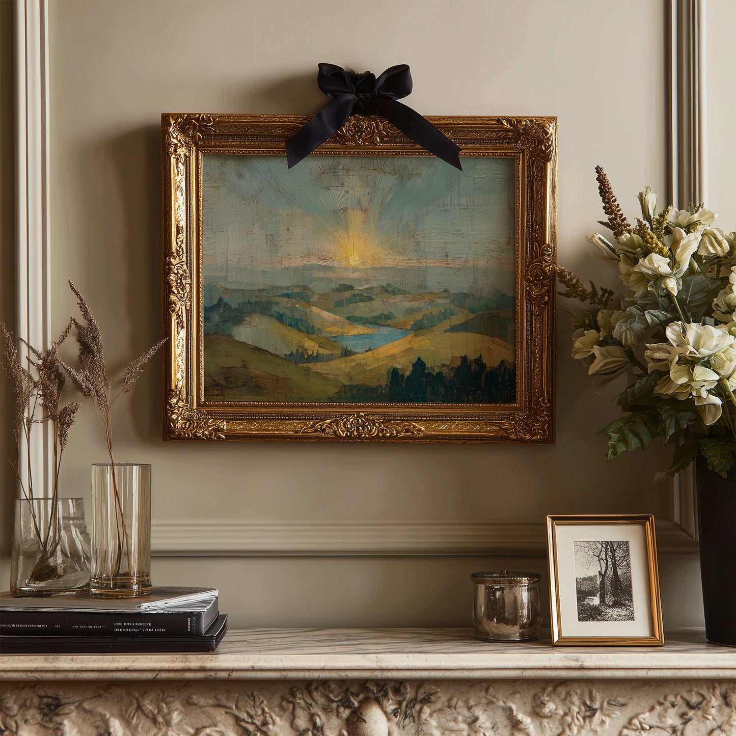 Dawn Breaks Over Rolling Hills