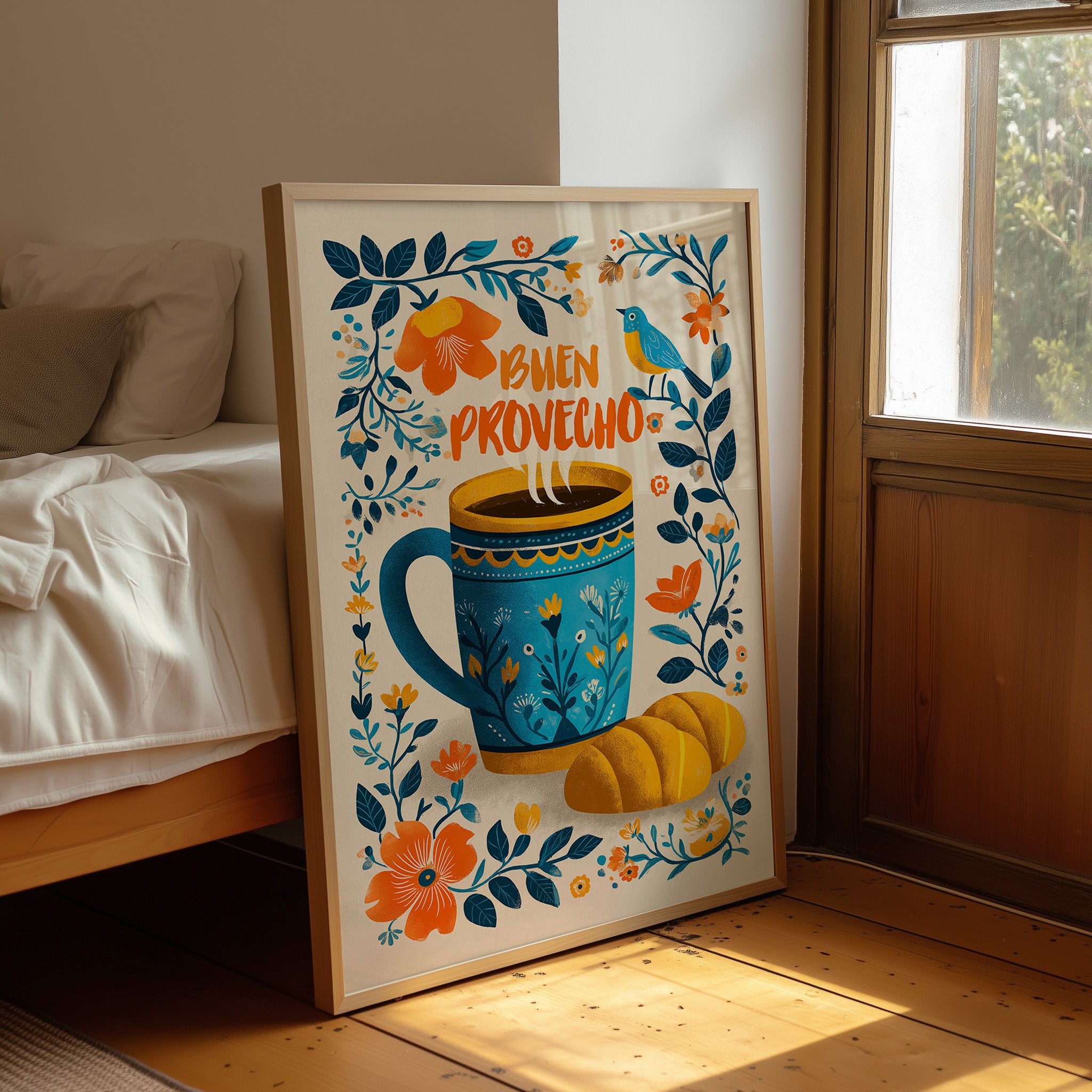 Morning Greetings In Blue And Gold