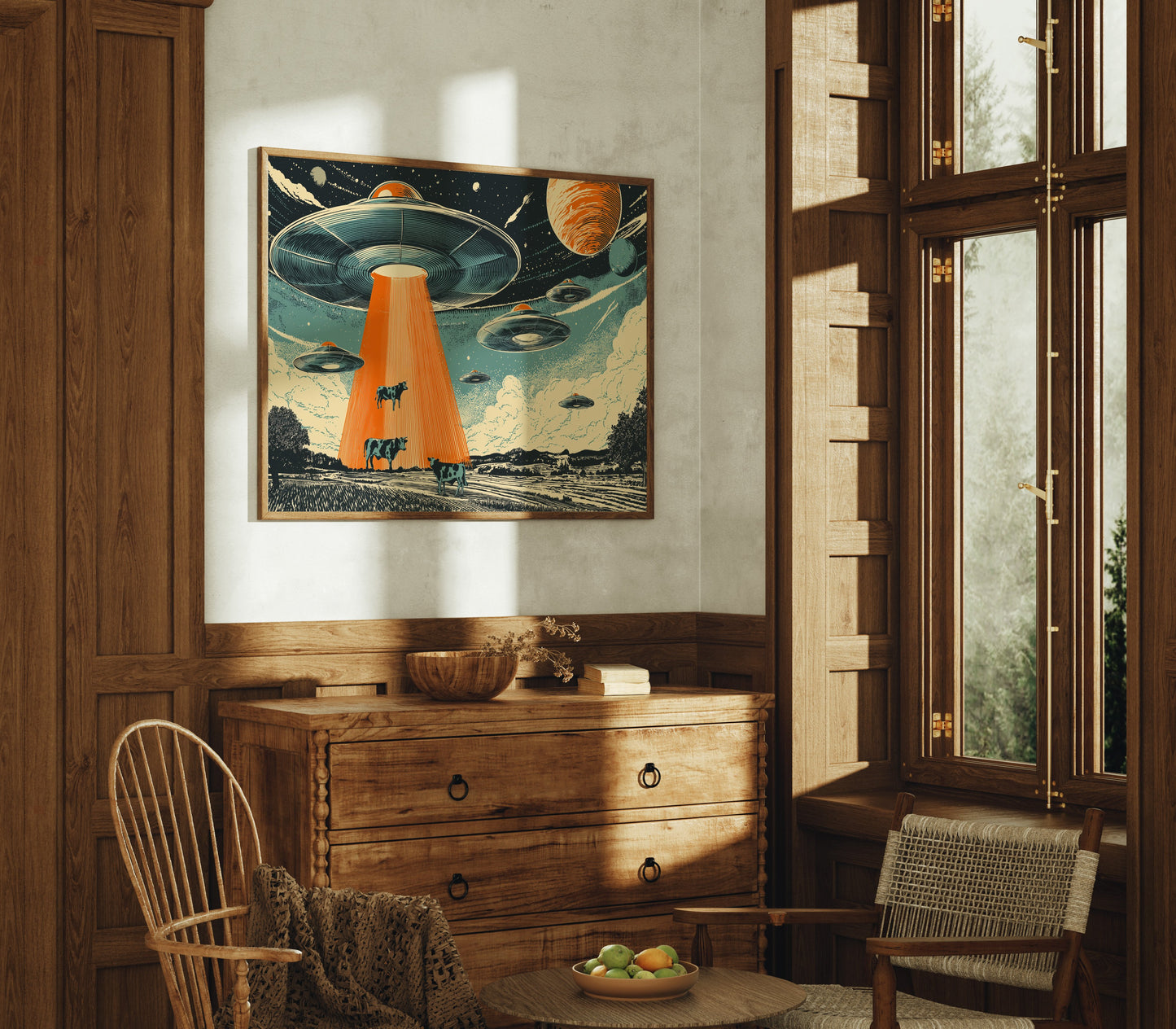 Cosmic Cows Under Orange Beams