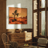 Lone Sentinel Under Amber Sky