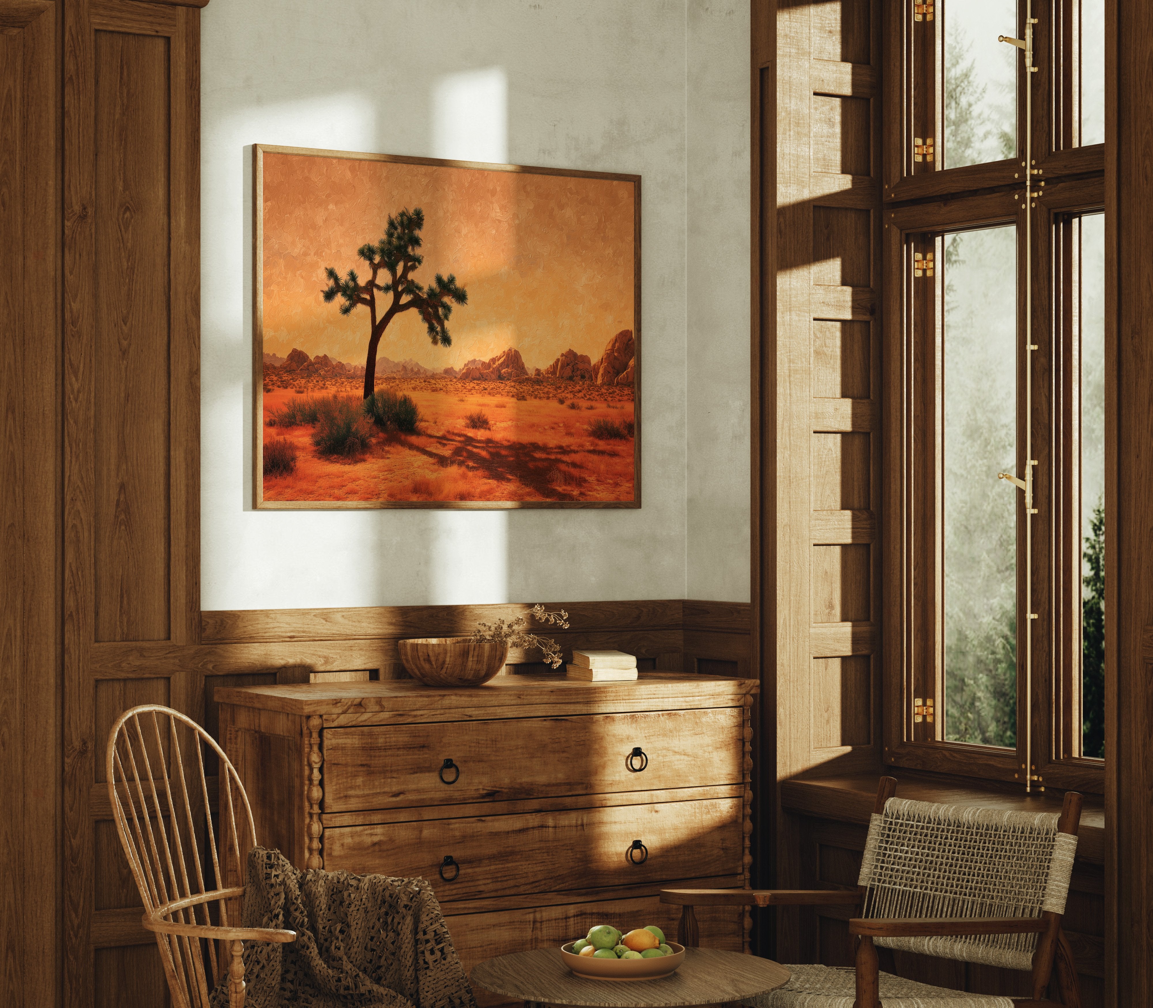 Lone Sentinel Under Amber Sky