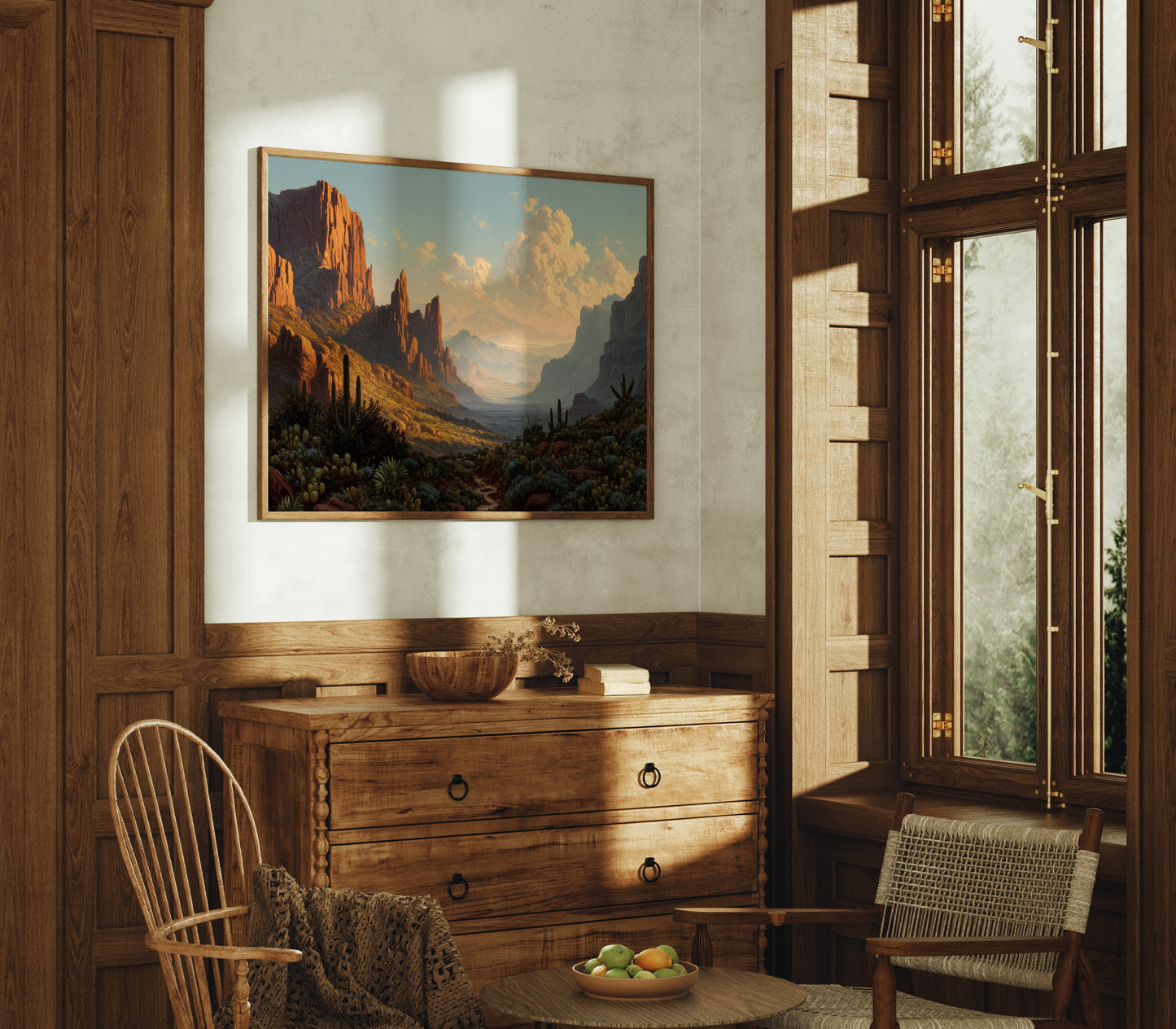 Ancient Mesas Bathe In Sunset