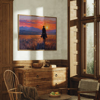 Lone Rider Meets Crimson Sky