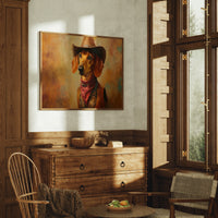 Dachshund Wears The Sunset Trail