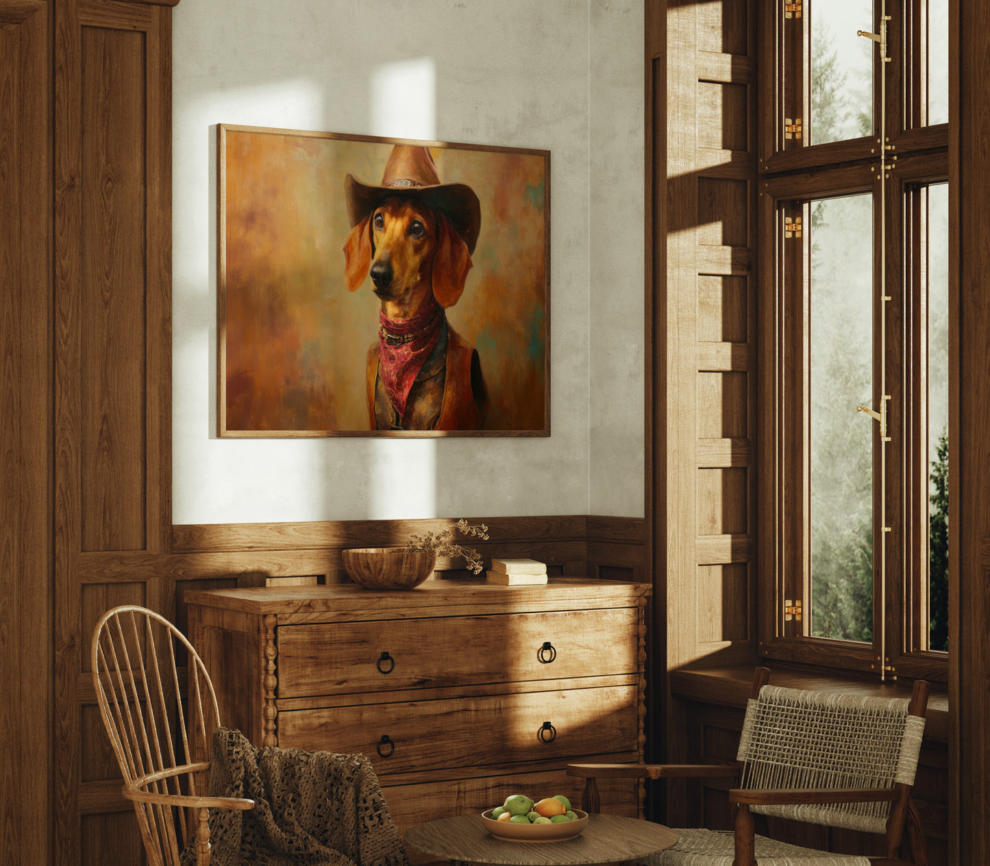 Dachshund Wears The Sunset Trail