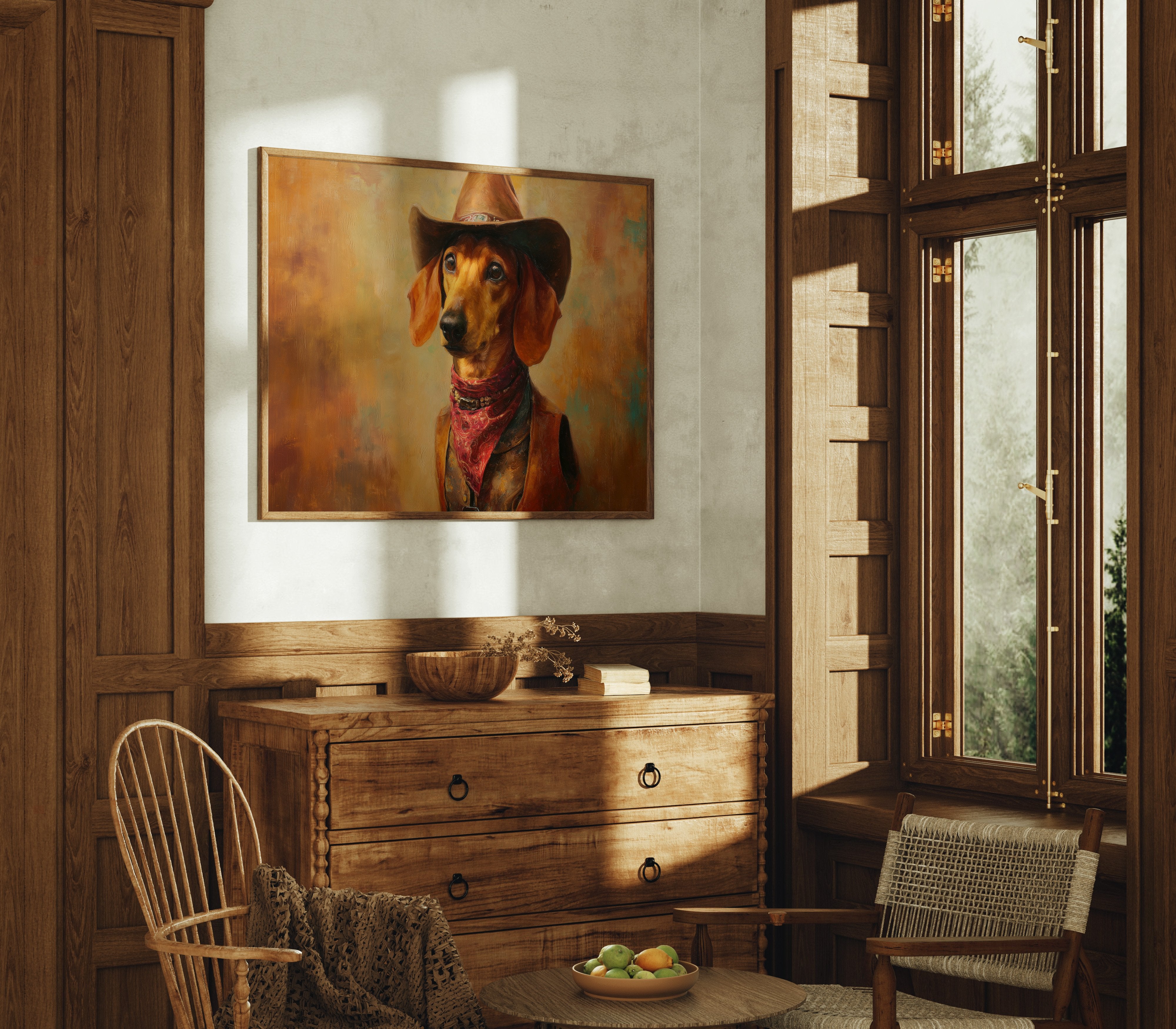 Dachshund Wears The Sunset Trail