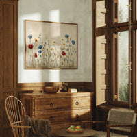 Field Blooms On Vintage Canvas