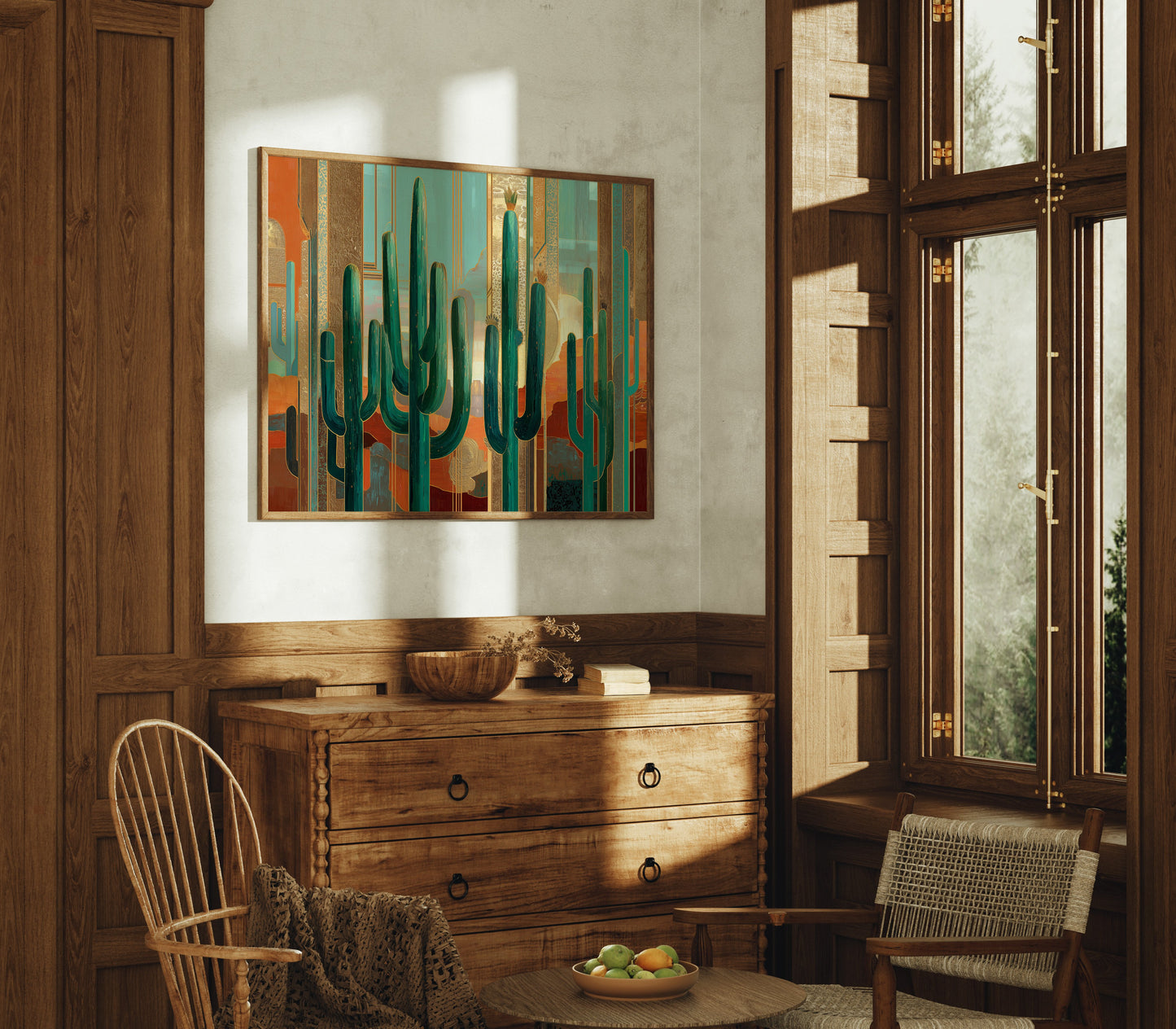 Desert Sentinels In Gilded Light