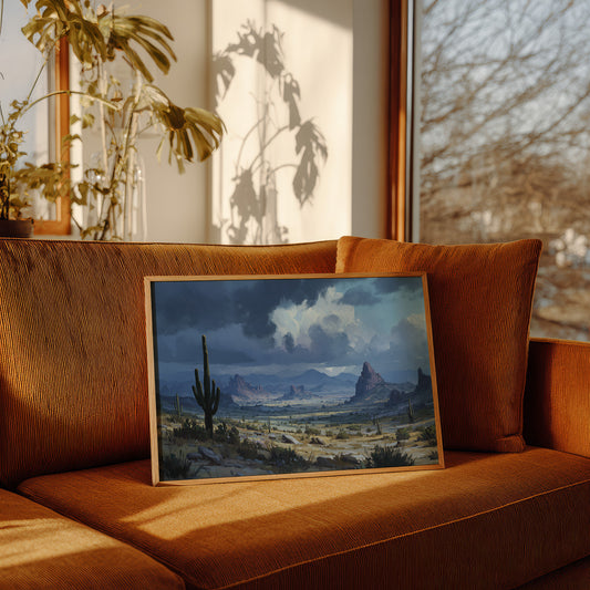 Desert Symphony Under Thunderous Skies