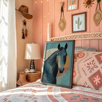 Equine Geometry: Portrait in Teal and Amber