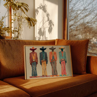 Western Quartet: Faceless Cowboys in Color