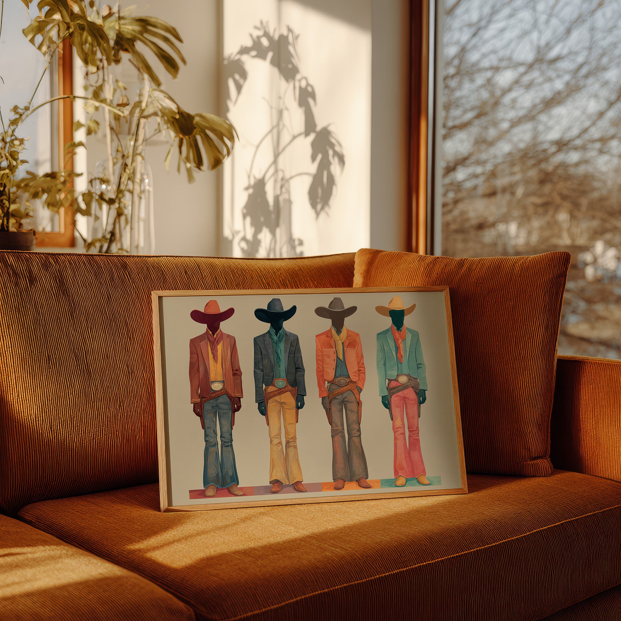 Western Quartet: Faceless Cowboys in Color