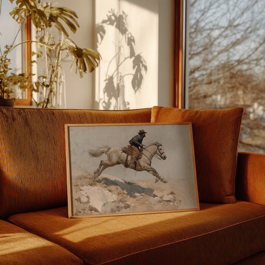 Alabaster Steed Conquers Barren Terrain