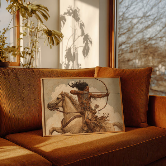 Ancestral Huntsman Rides Through Clouds
