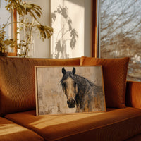 Noble Gaze Through Weathered Canvas