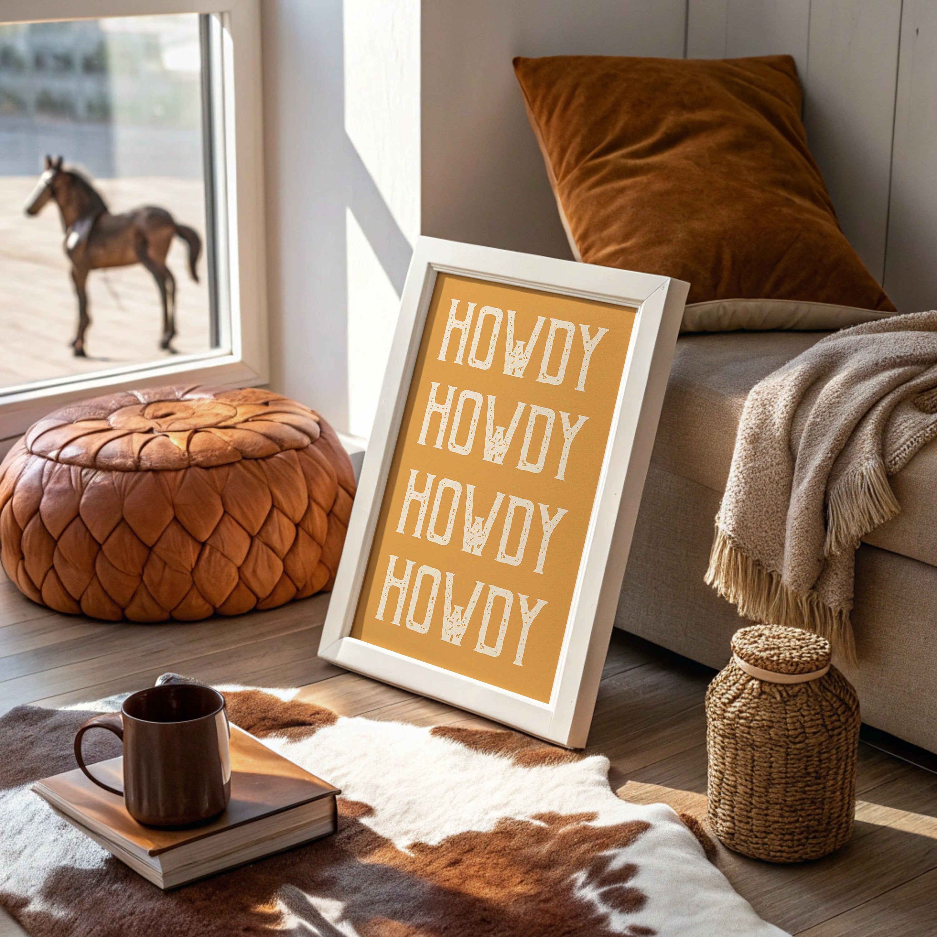 Western Greetings On Golden Amber