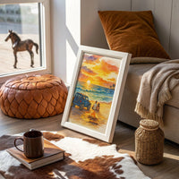 Beachside Memories Under Fire Sky