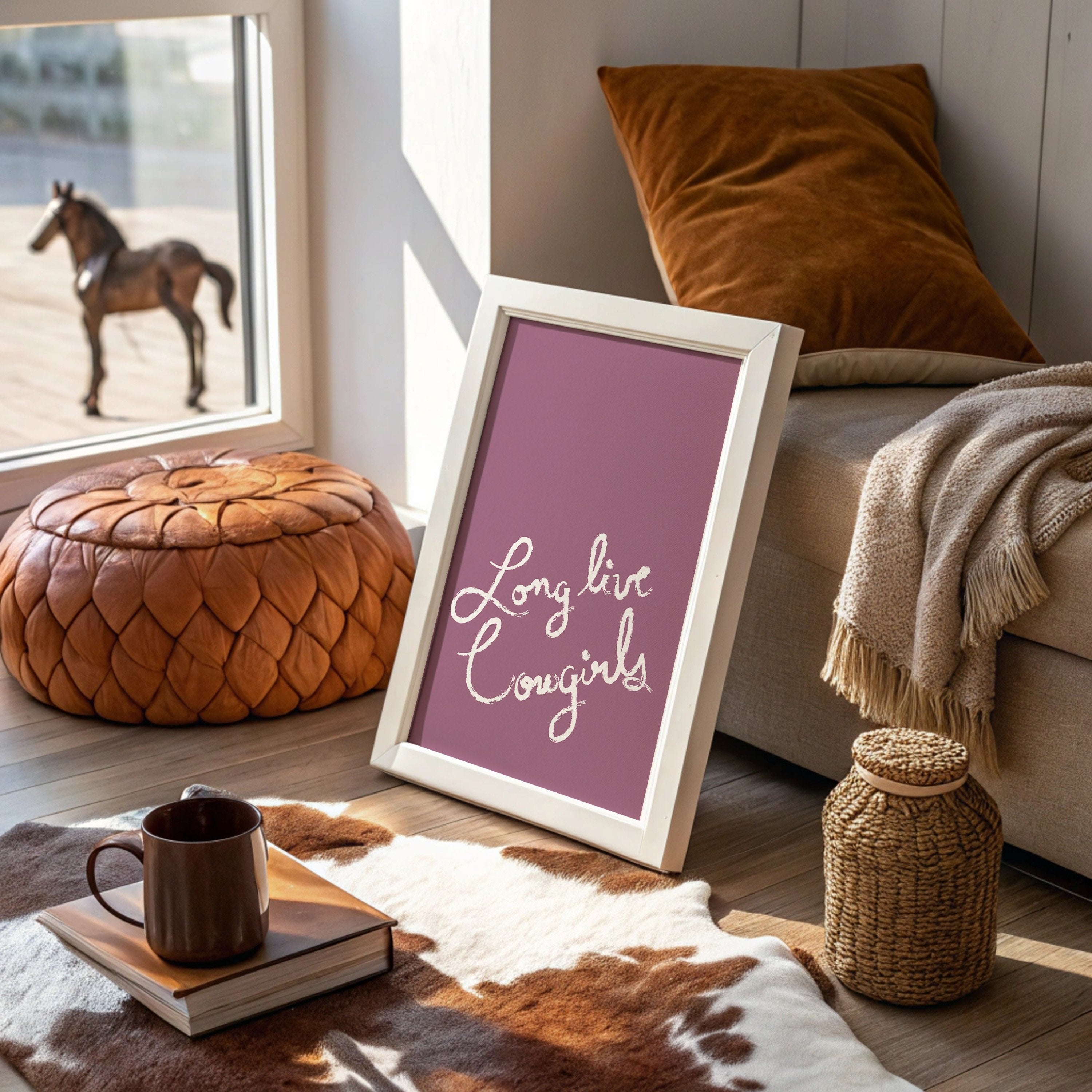 Mauve Canvas With Flowing Words