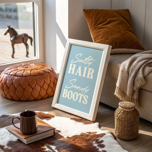 Coastal Words Against Sky Blue