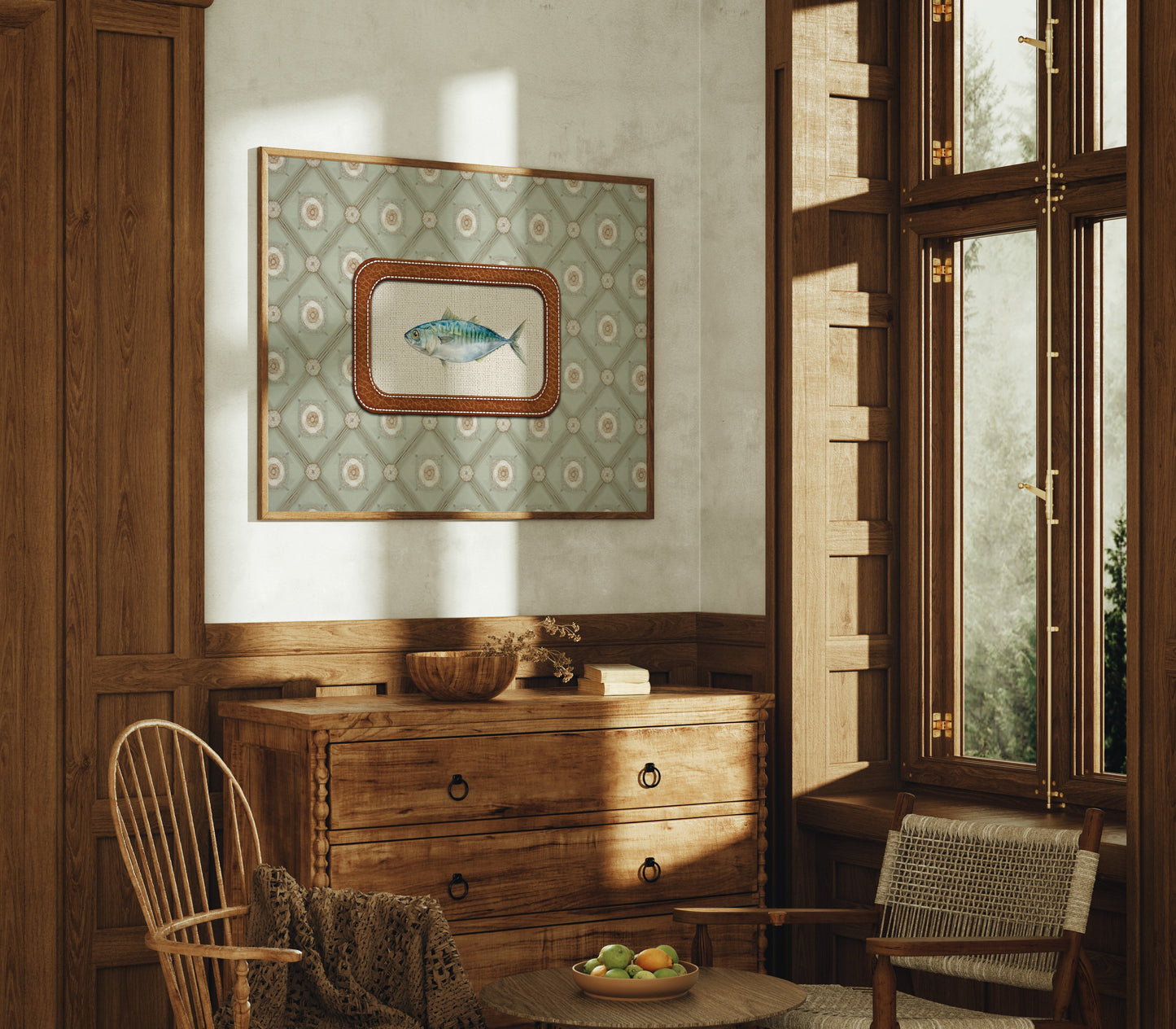 Coastal Memory In Leather Frame