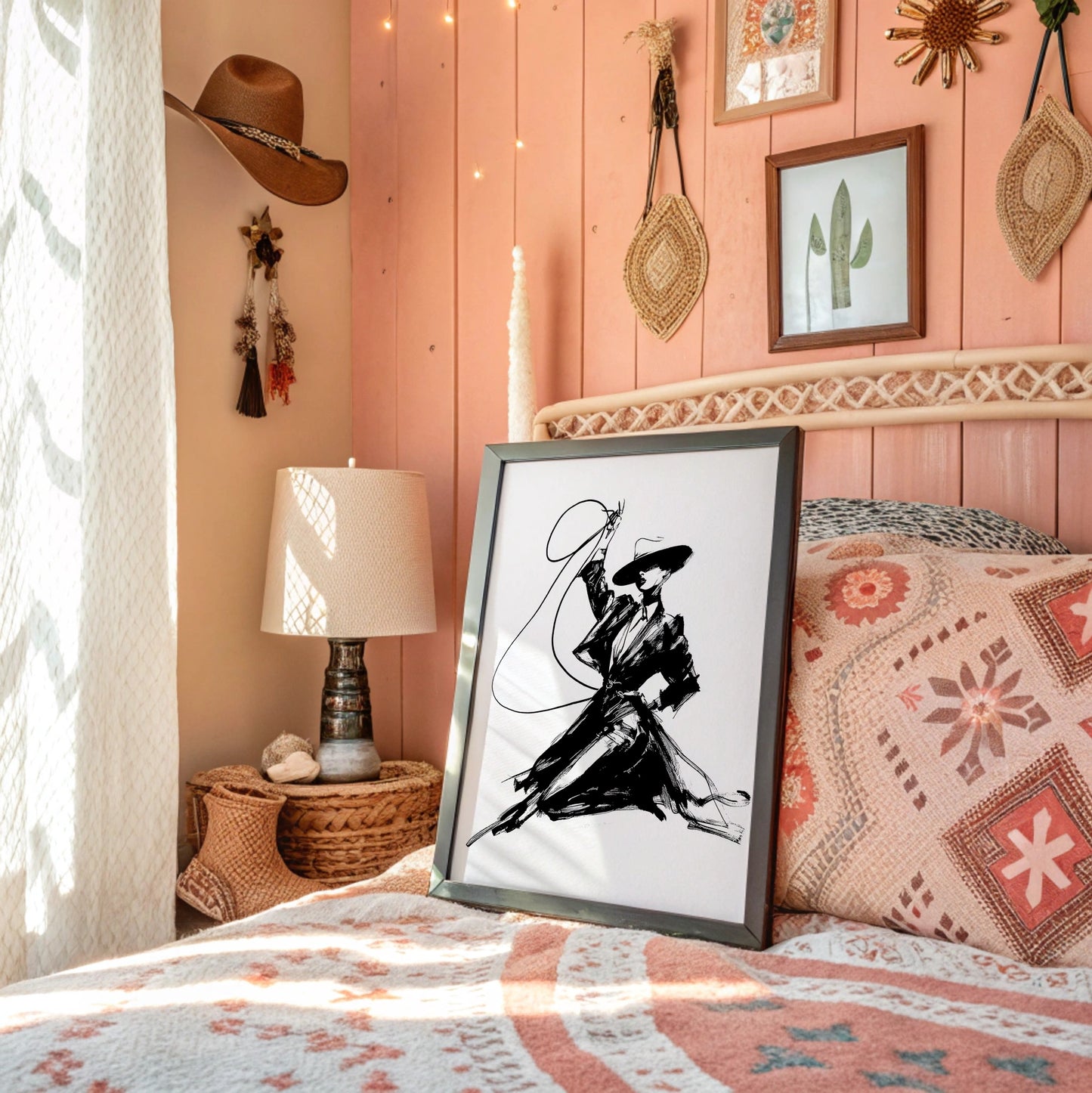 Noir Elegance: Brushstrokes in Motion