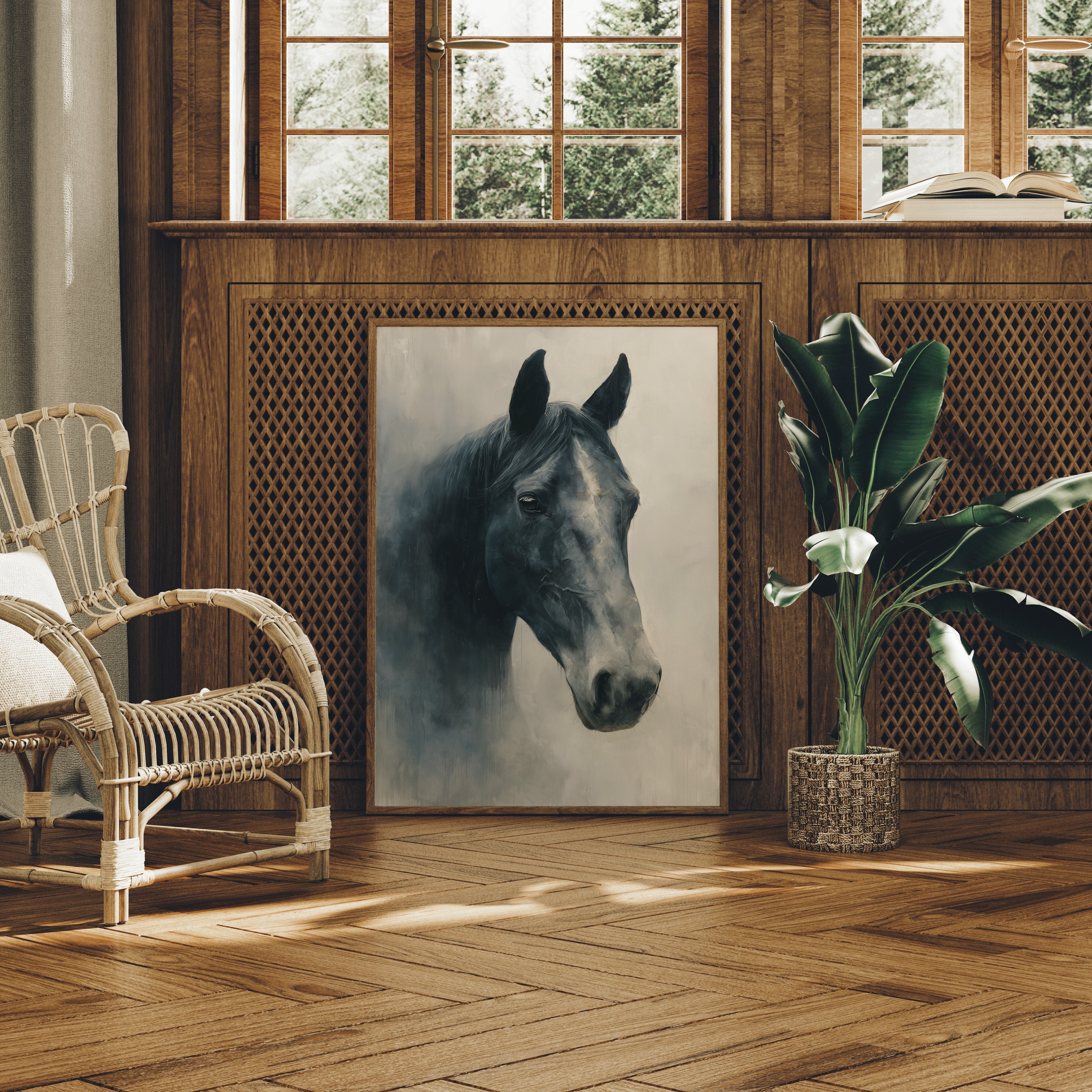 Noble Gaze In Weathered Wood