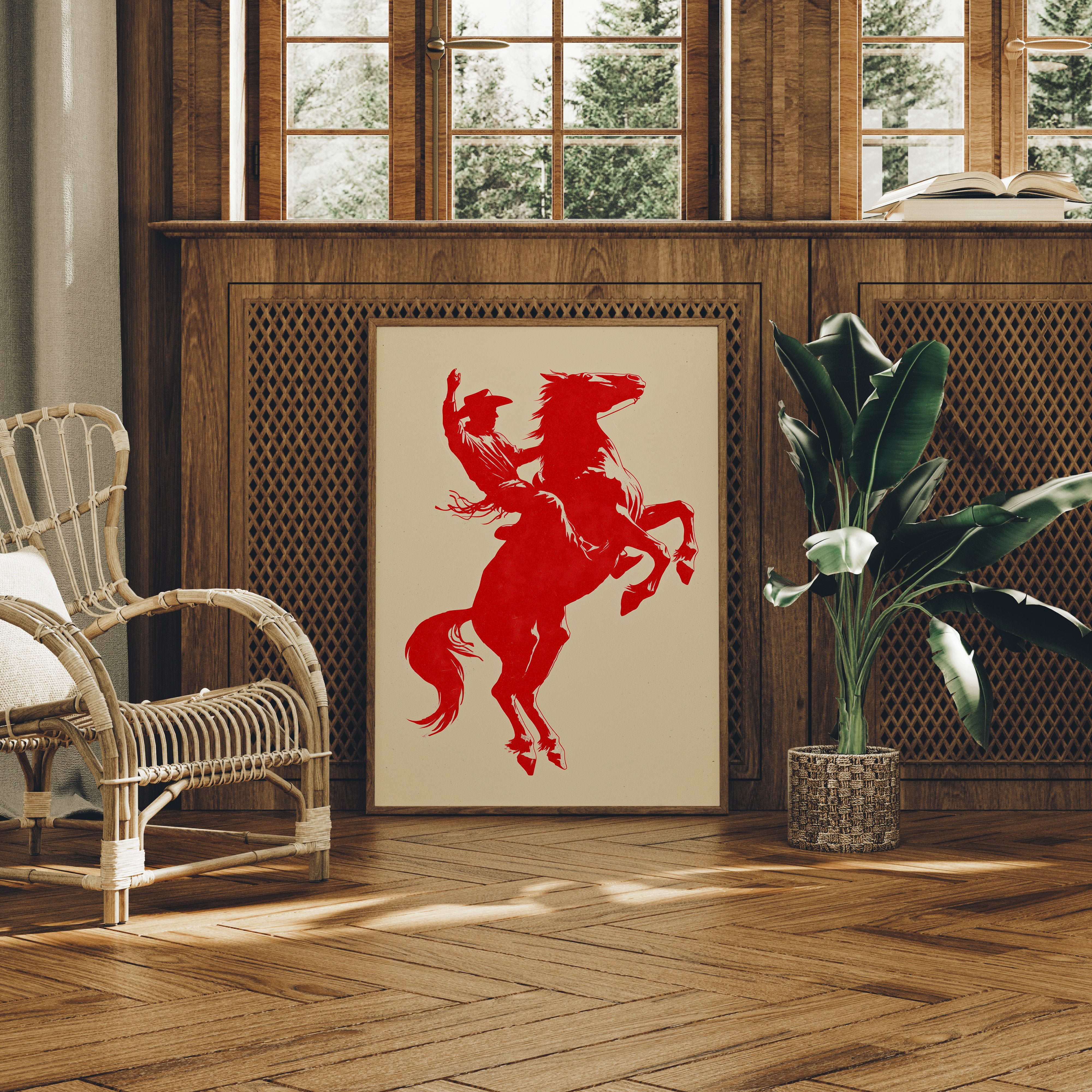 Wild Spirit In Crimson Silhouette