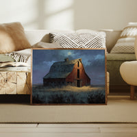 Moonlit Barn Stands Against Time