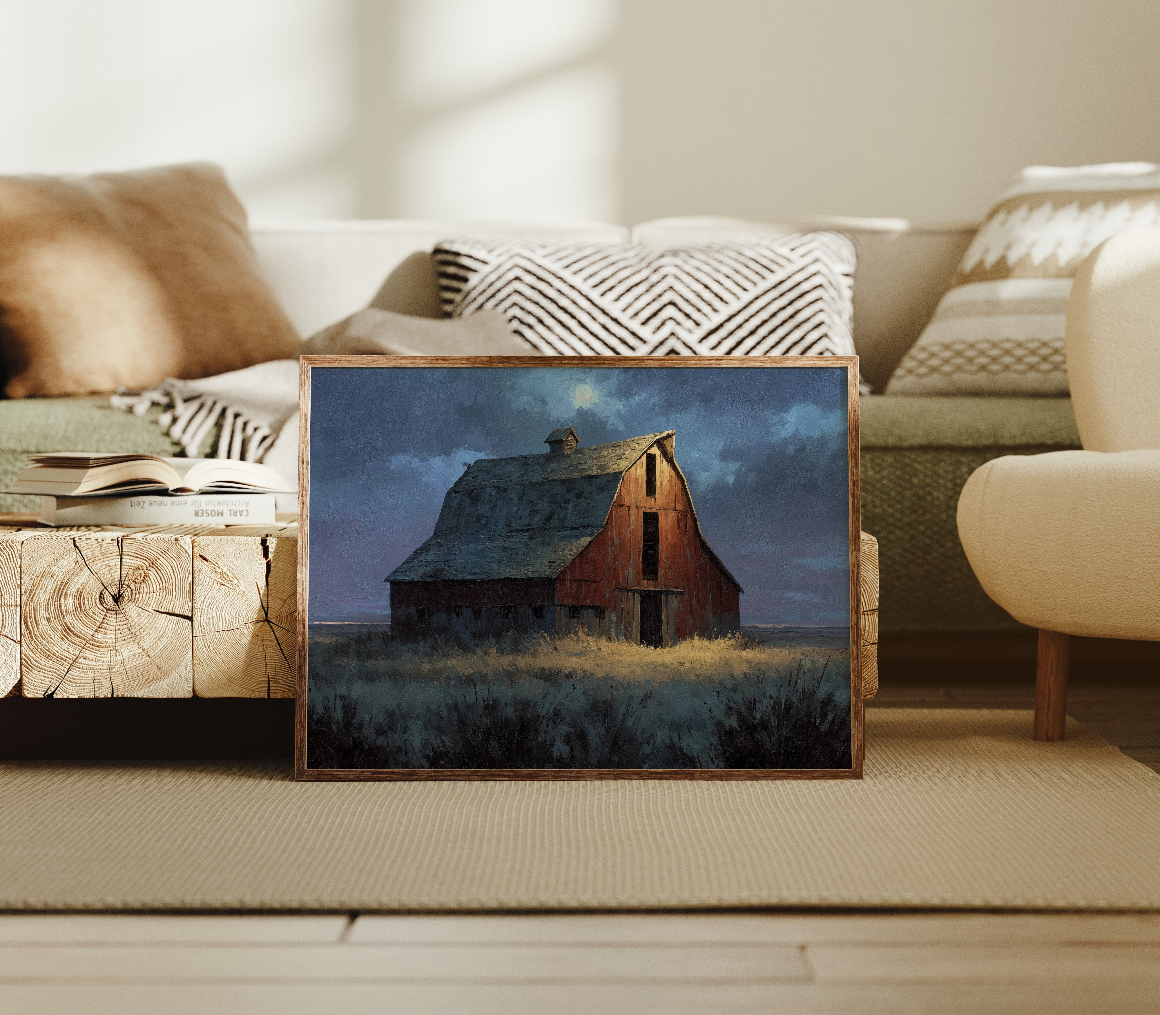Moonlit Barn Stands Against Time