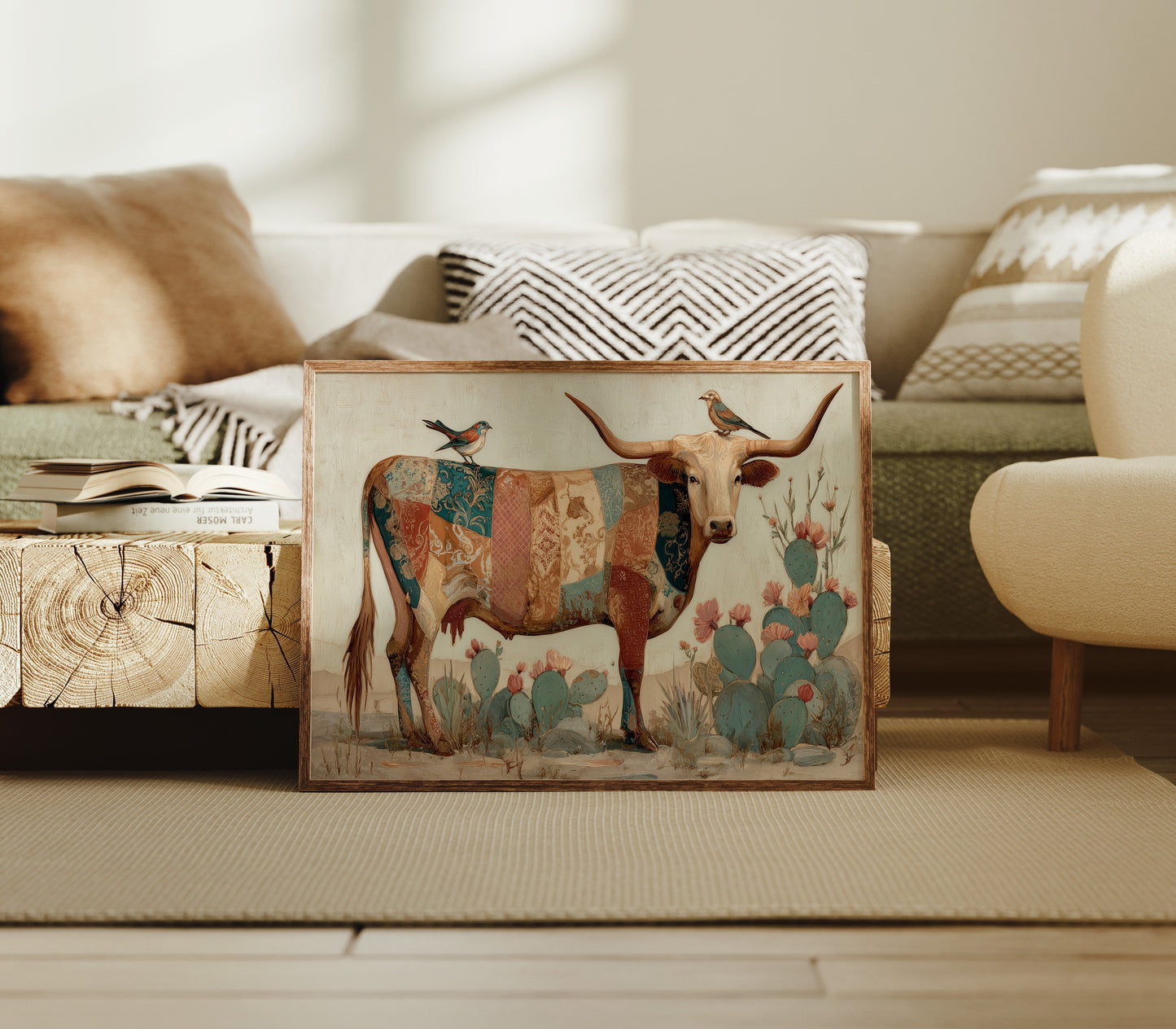 Patchwork Longhorn Hosts Tiny Visitors