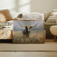 Longhorn Among Meadow Wildflowers