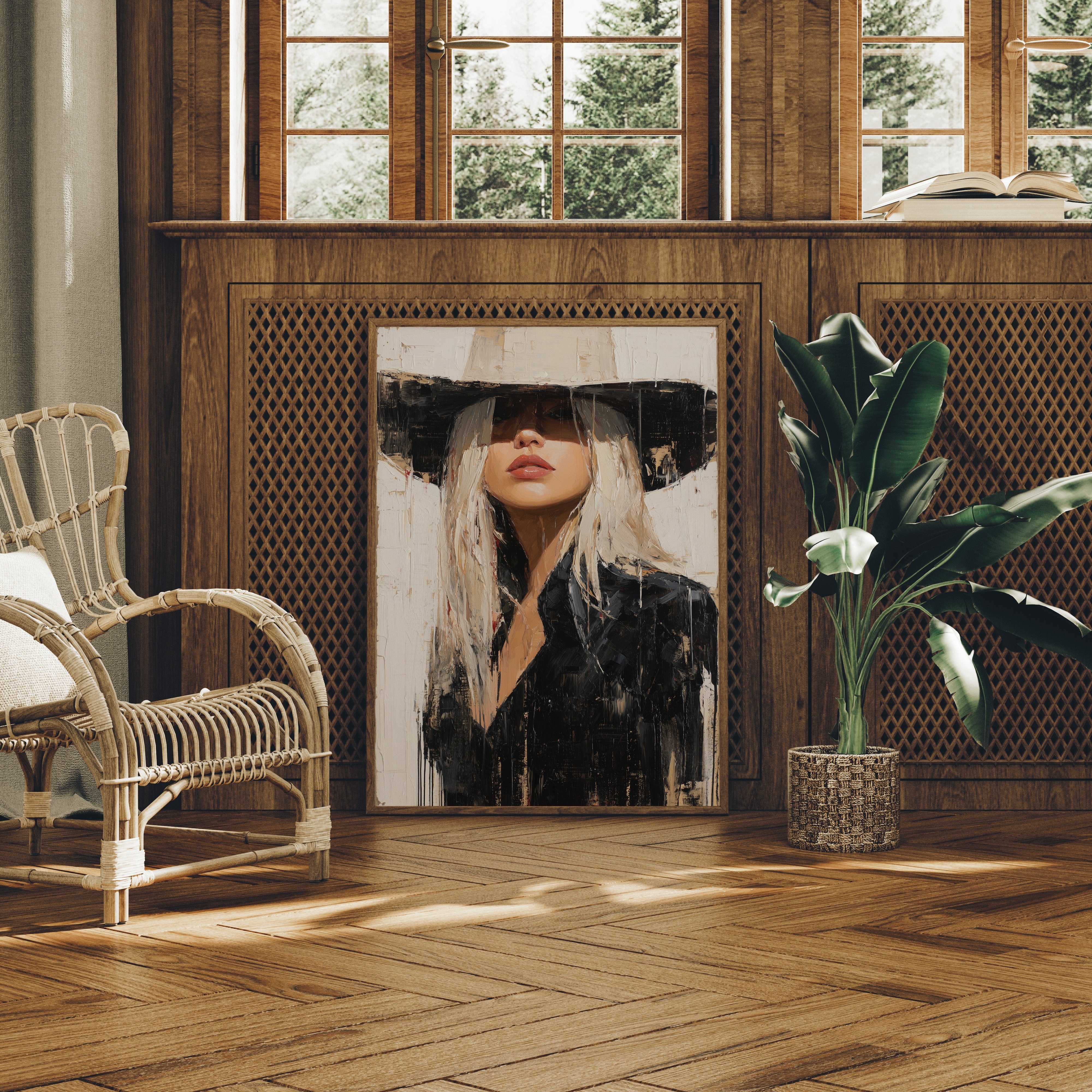 Mysterious Blonde In Wide Brim