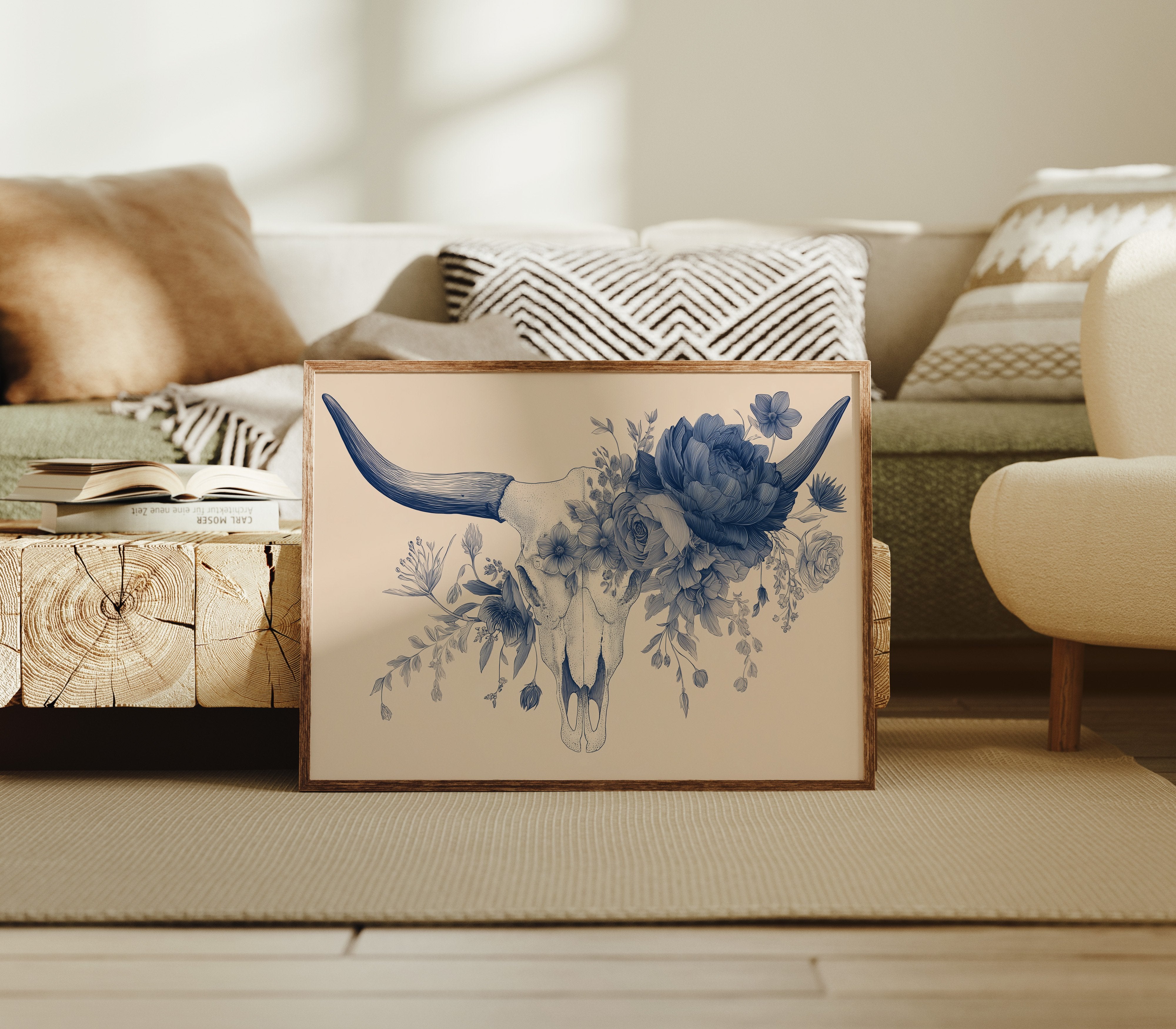 Indigo Blooms Crown Ancient Bones